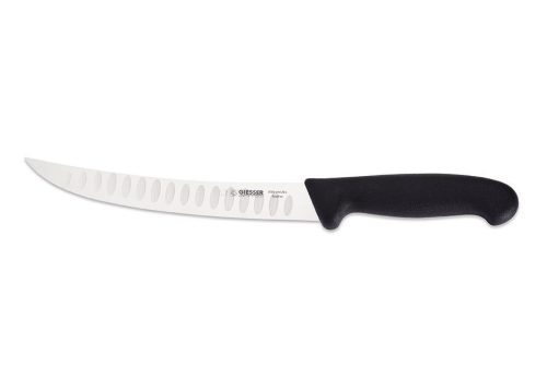 Cuțit măcelărie pentru feliat, cu șanțuri în lamă 25 cm